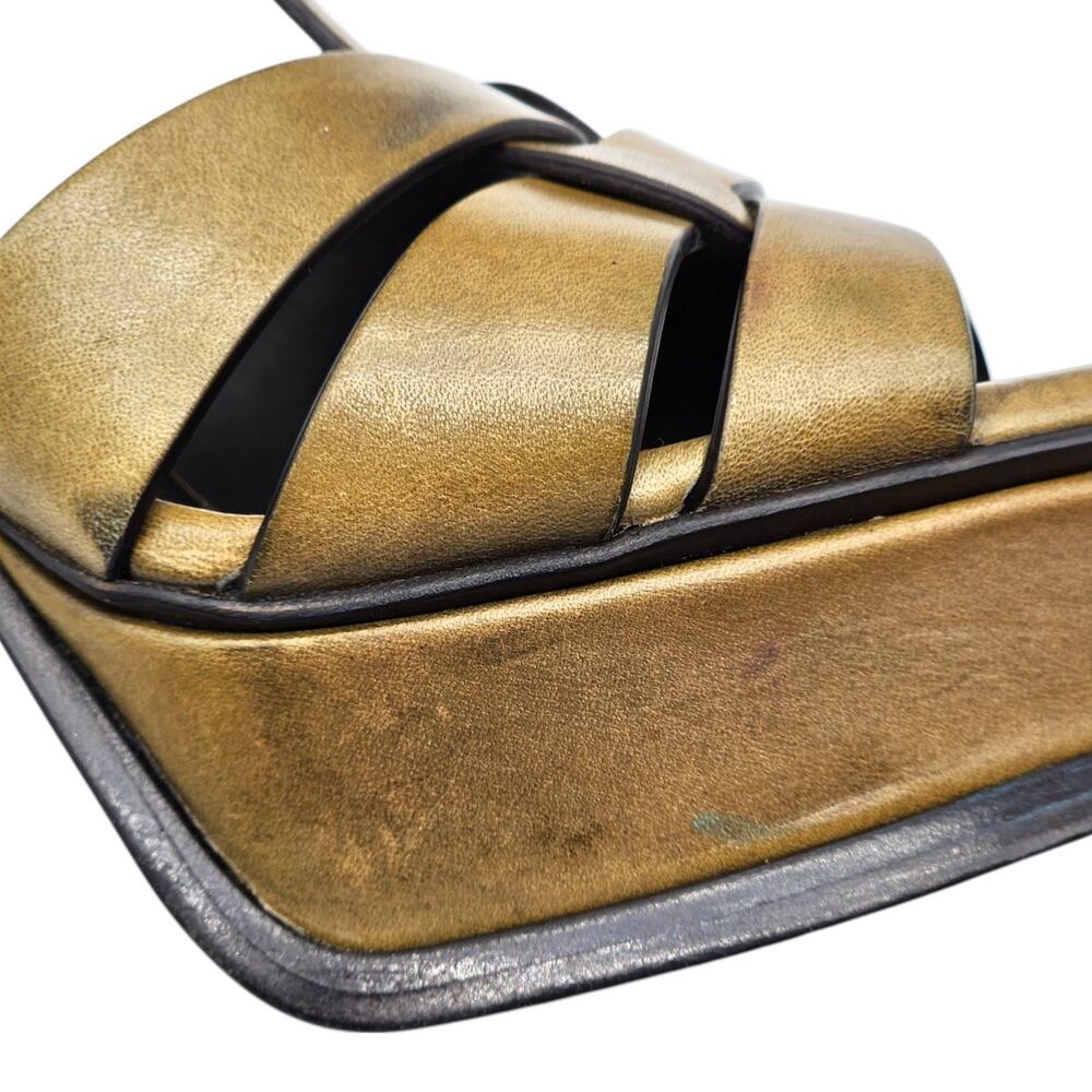 Saint Laurent Tribute Platform Leather Pumps Sandals Brown EU 35 US 5 $1100 NWB - Picture 6 of 11